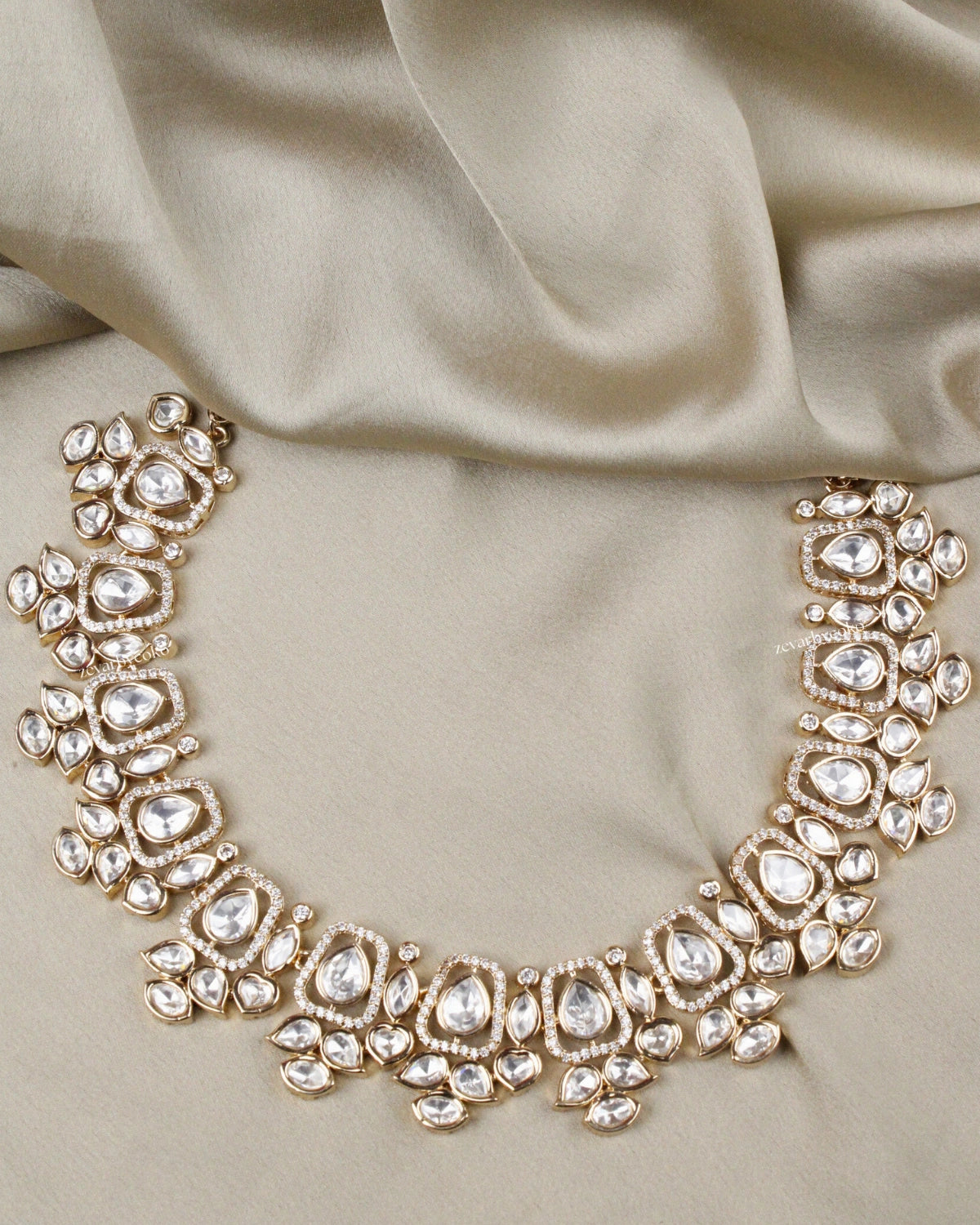 COKO's Carat Moissanite Polki Necklace Set- Niva