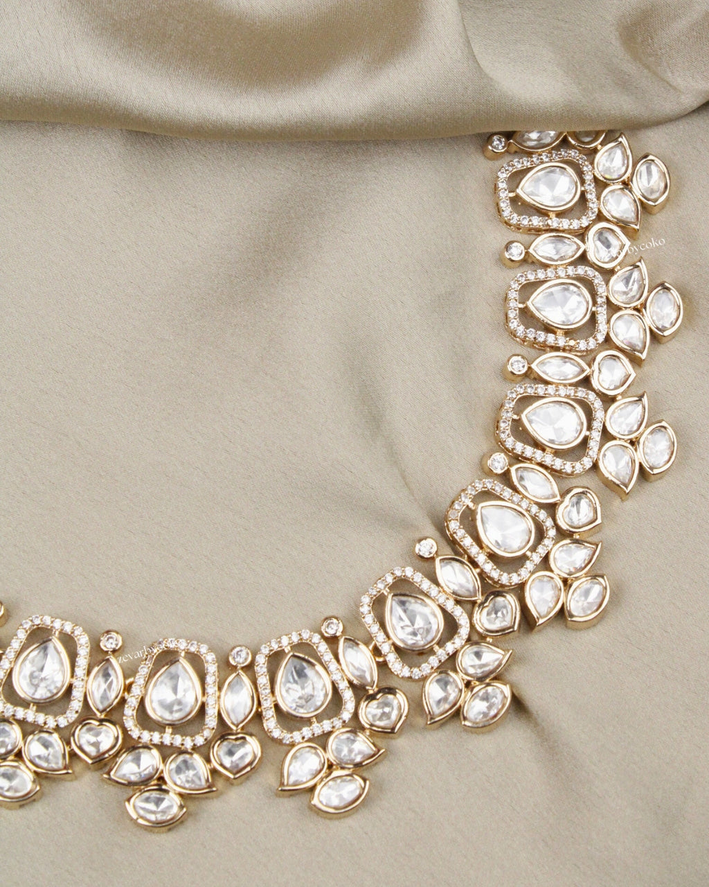 COKO's Carat Moissanite Polki Necklace Set- Niva