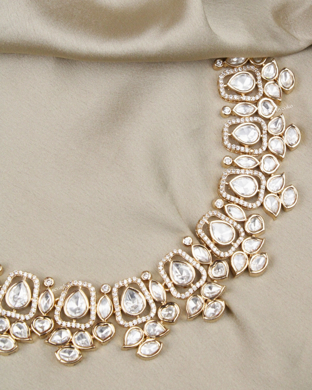 COKO's Carat Moissanite Polki Necklace Set- Niva