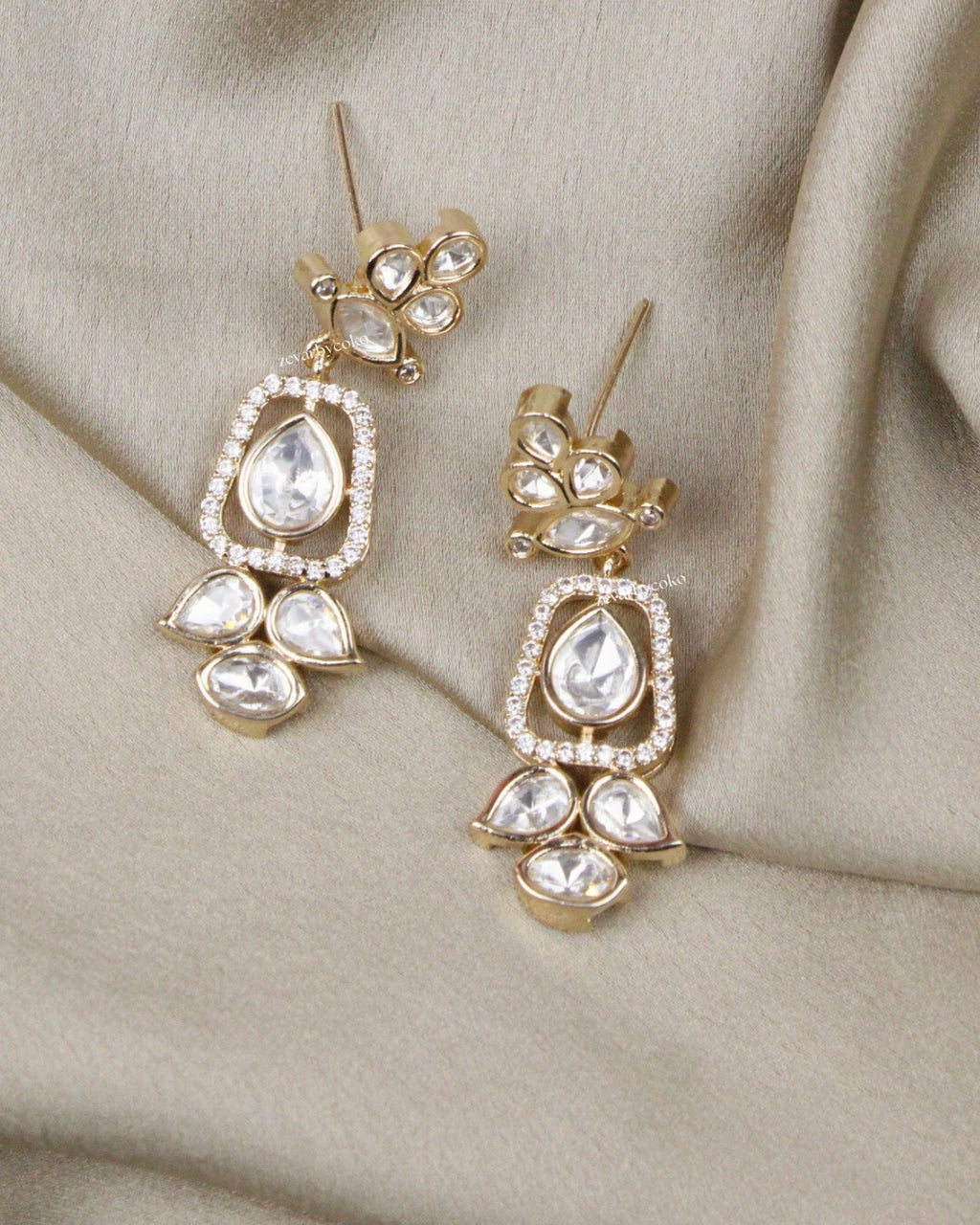 COKO's Carat Moissanite Polki Necklace Set- Niva