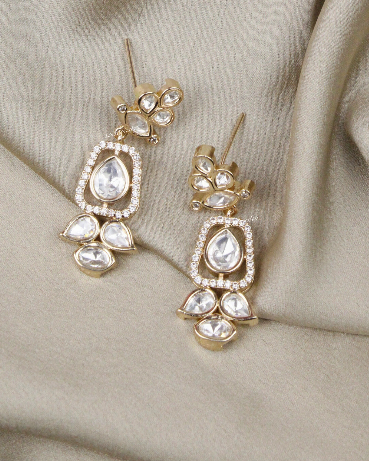 COKO's Carat Moissanite Polki Necklace Set- Niva