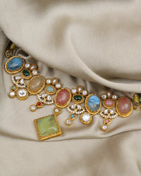 COKO's Sabya Inspired Navratna Necklace Set - Nandini