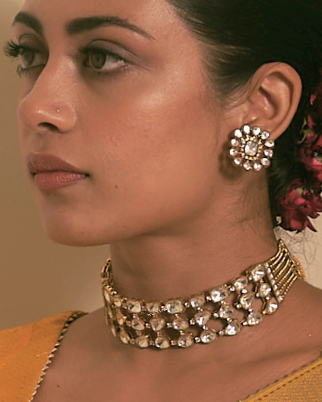 COKO's Polki Choker Necklace Set- Opalika