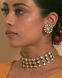 COKO's Polki Choker Necklace Set- Opalika