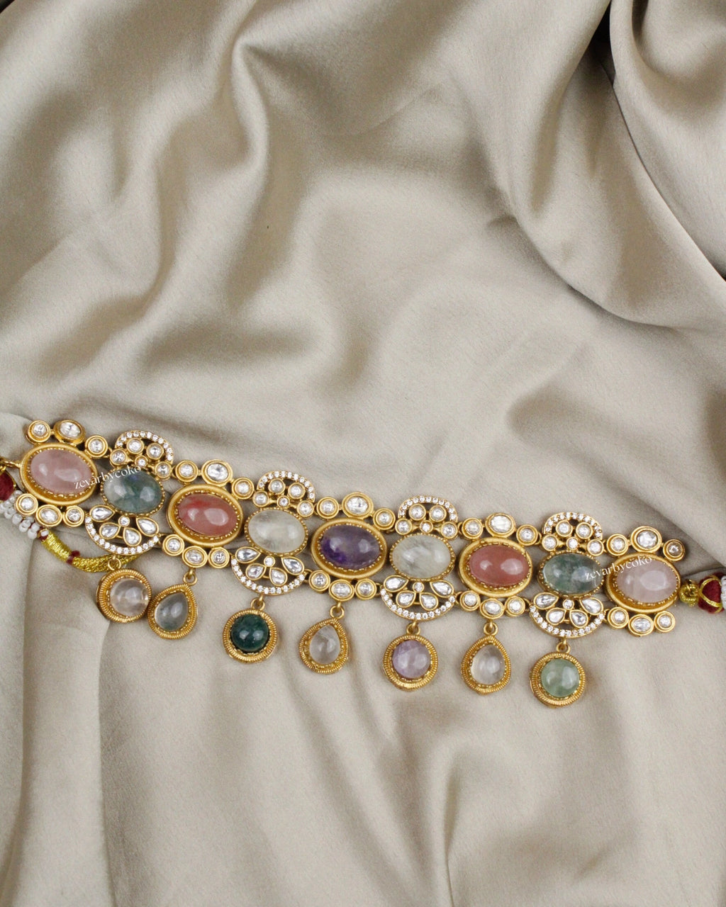 COKO's Sabya Inspired Navratna Necklace Set - Niharika