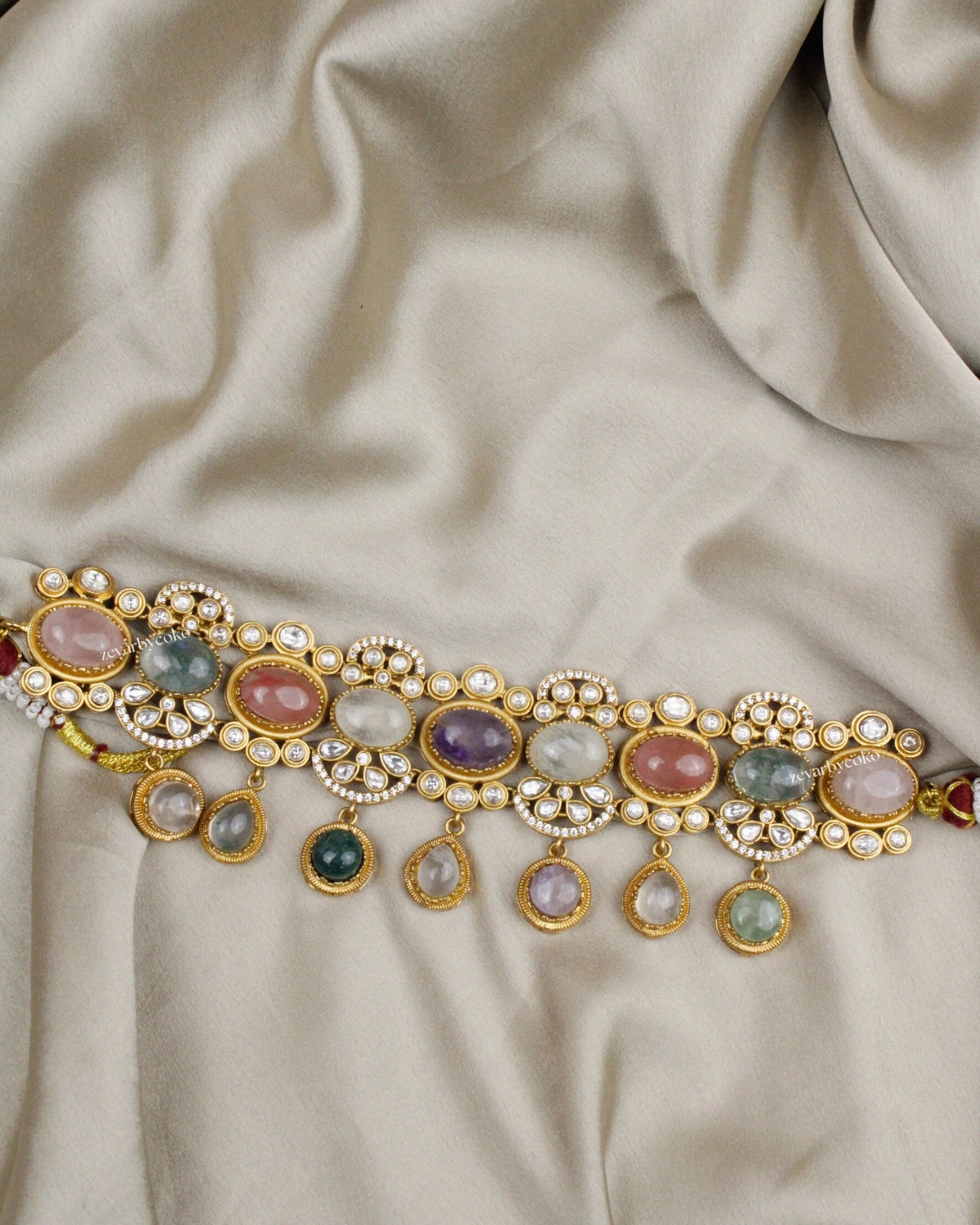 COKO's Sabya Inspired Navratna Necklace Set - Niharika