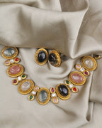 COKO's Sabya Inspired Navratna Necklace Set - Naina