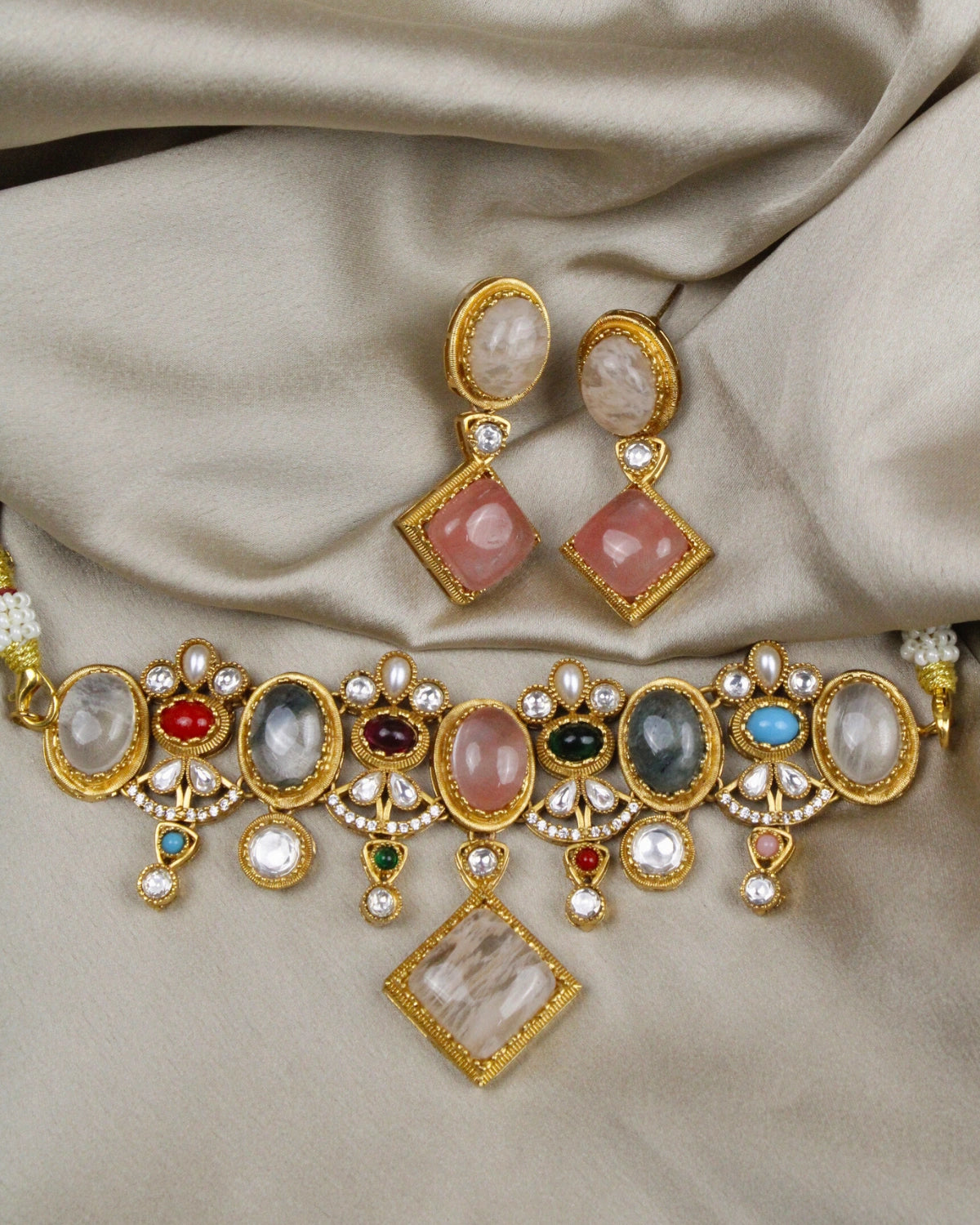 COKO's Sabya Inspired Navratna Necklace Set - Nandini