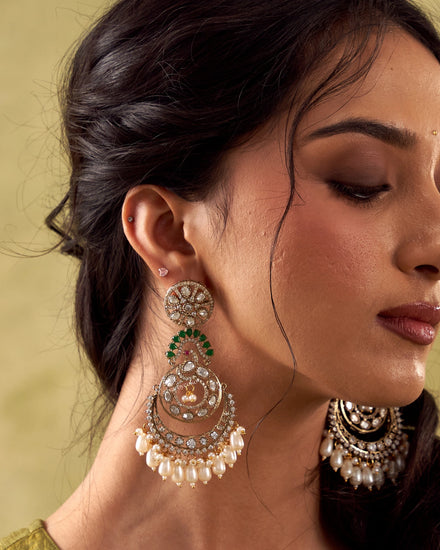 COKO's Polki Statement Chaandbali- Khushbu