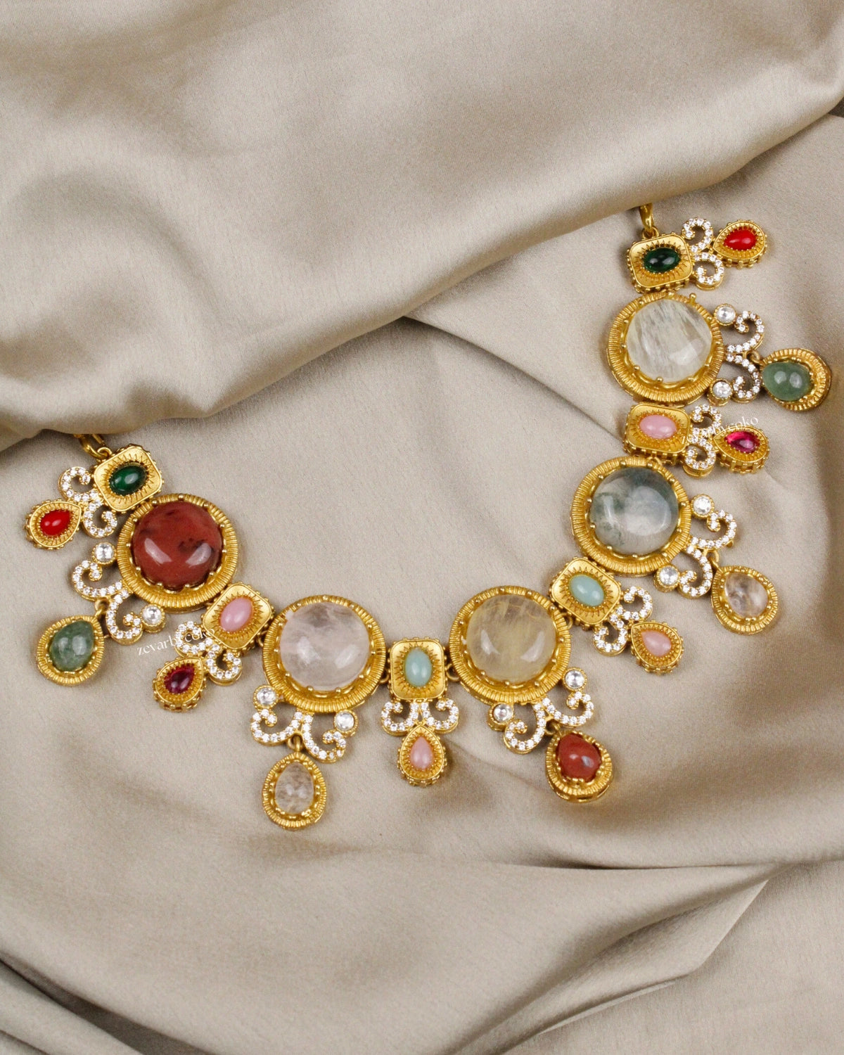 COKO's Sabya Inspired Navratna Necklace Set - Nisha
