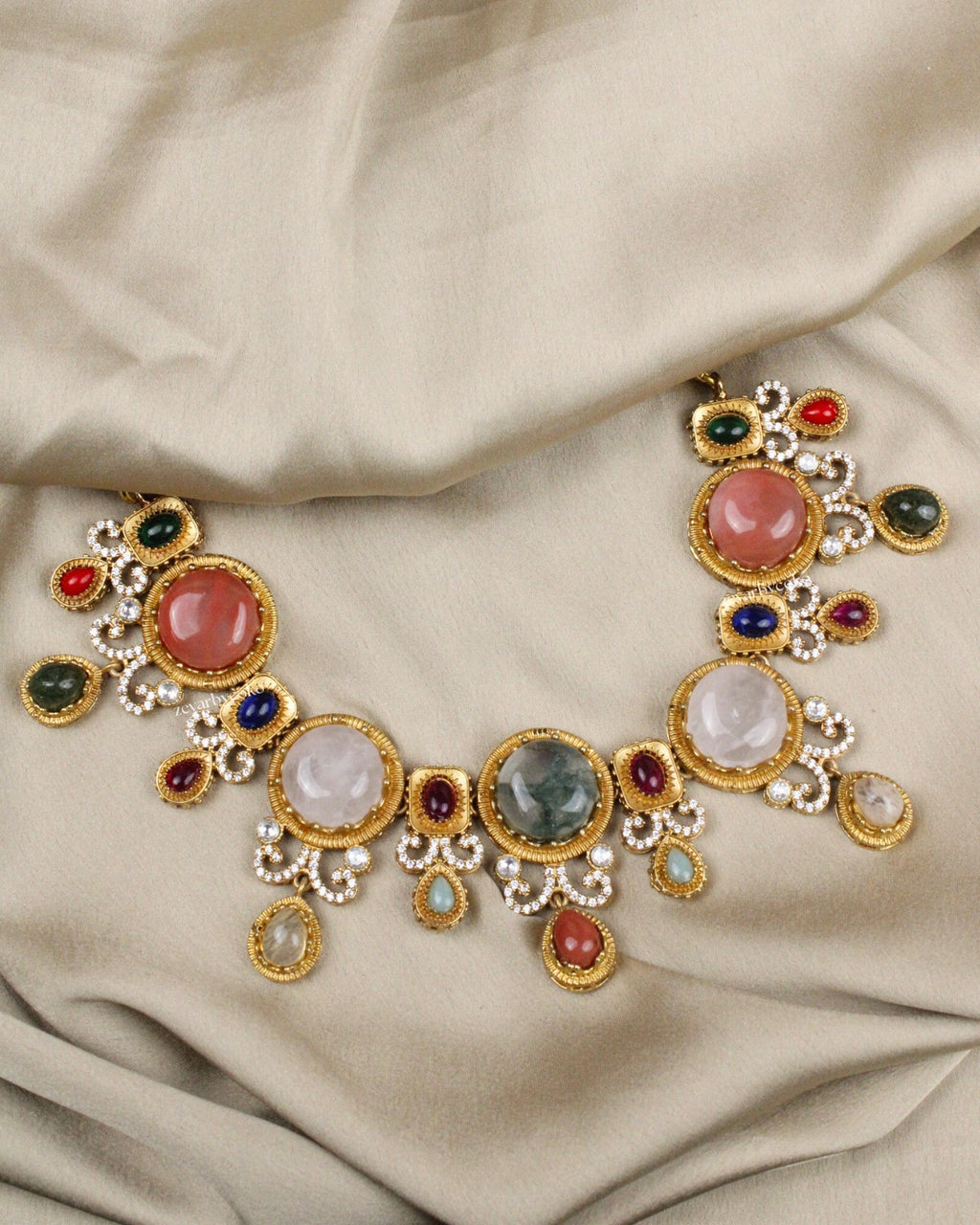 COKO's Sabya Inspired Navratna Necklace Set - Nisha