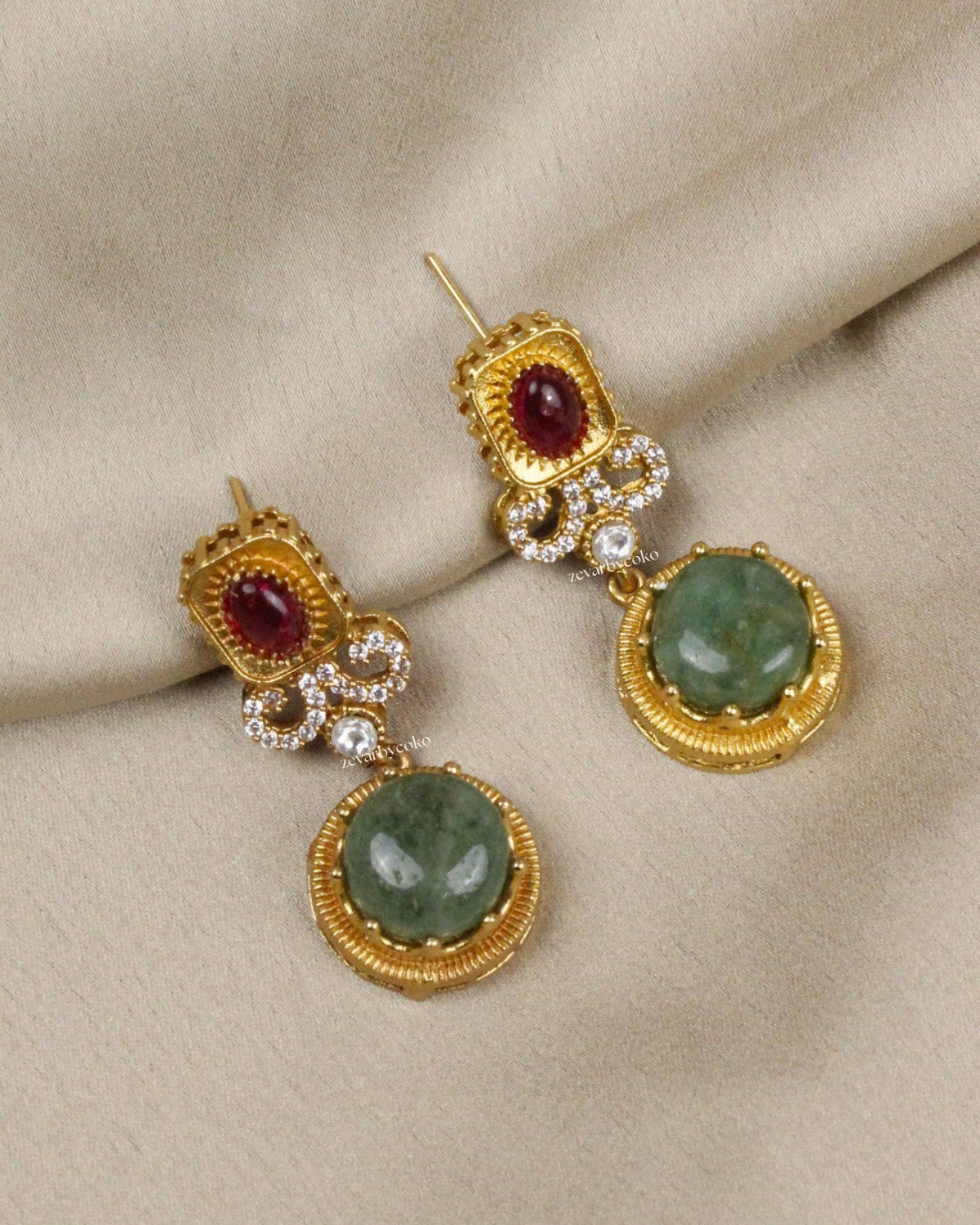 COKO's Sabya Inspired Navratna Necklace Set - Nisha