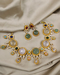 COKO's Sabya Inspired Navratna Necklace Set - Nisha