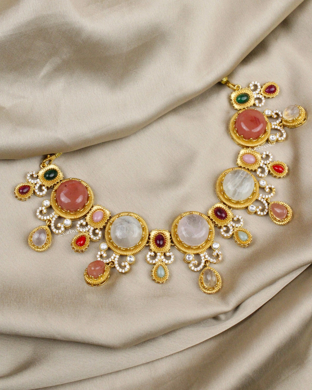 COKO's Sabya Inspired Navratna Necklace Set - Nisha