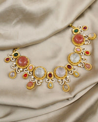 COKO's Sabya Inspired Navratna Necklace Set - Nisha