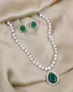 COKO's Eardrop American Diamond Necklace set - Vaishali