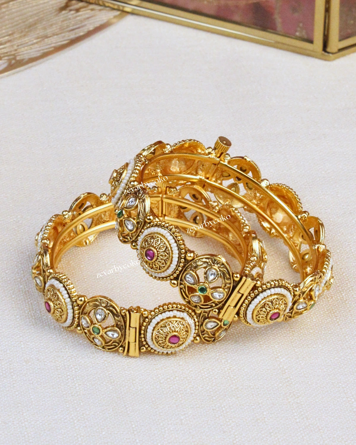 COKO's Heritage Openable Bangles Set of 2- Malvika