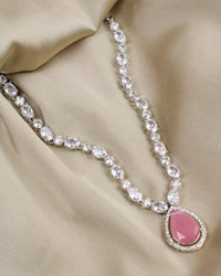 COKO's Eardrop American Diamond Necklace set - Vaishali