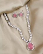 COKO's Eardrop American Diamond Necklace set - Vaishali