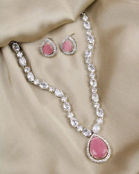 COKO's Eardrop American Diamond Necklace set - Vaishali