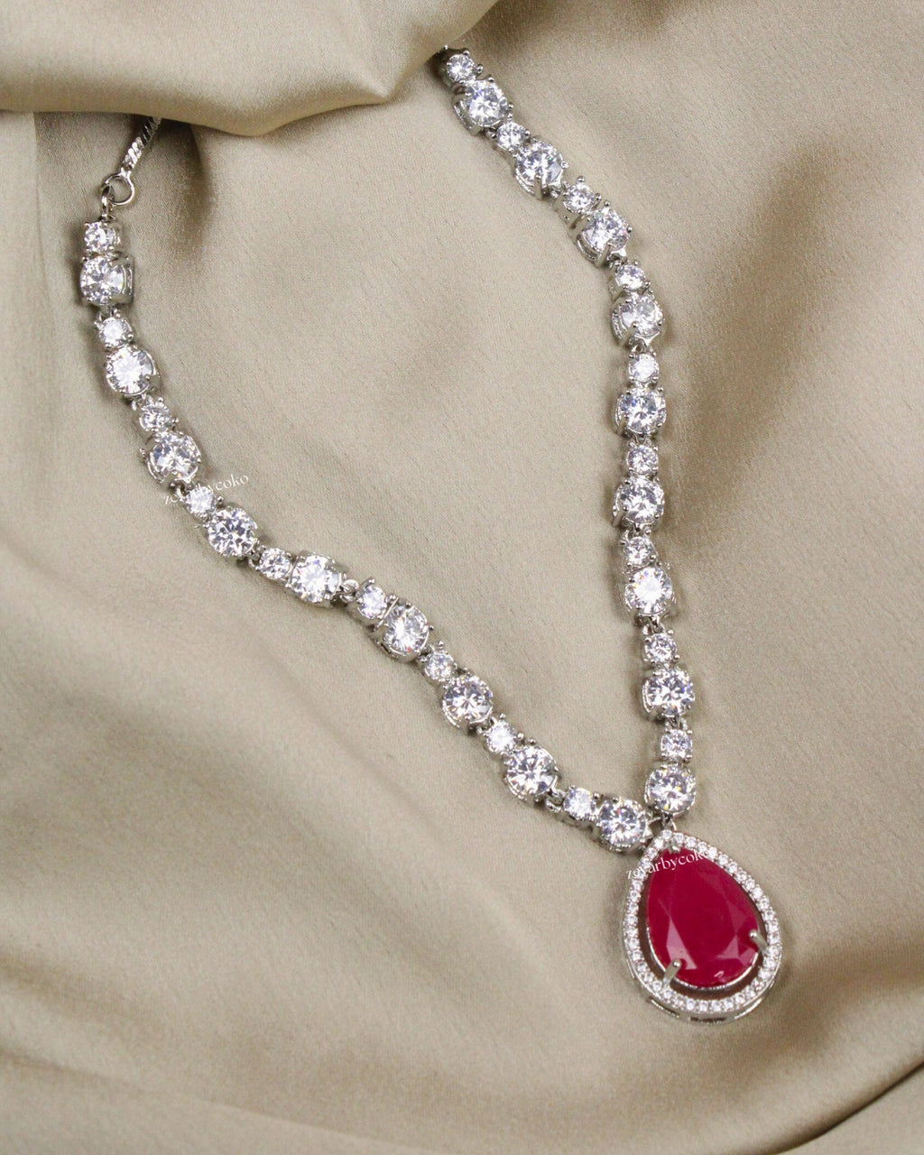 COKO's American Diamond Zircon Necklace set - Vagisha