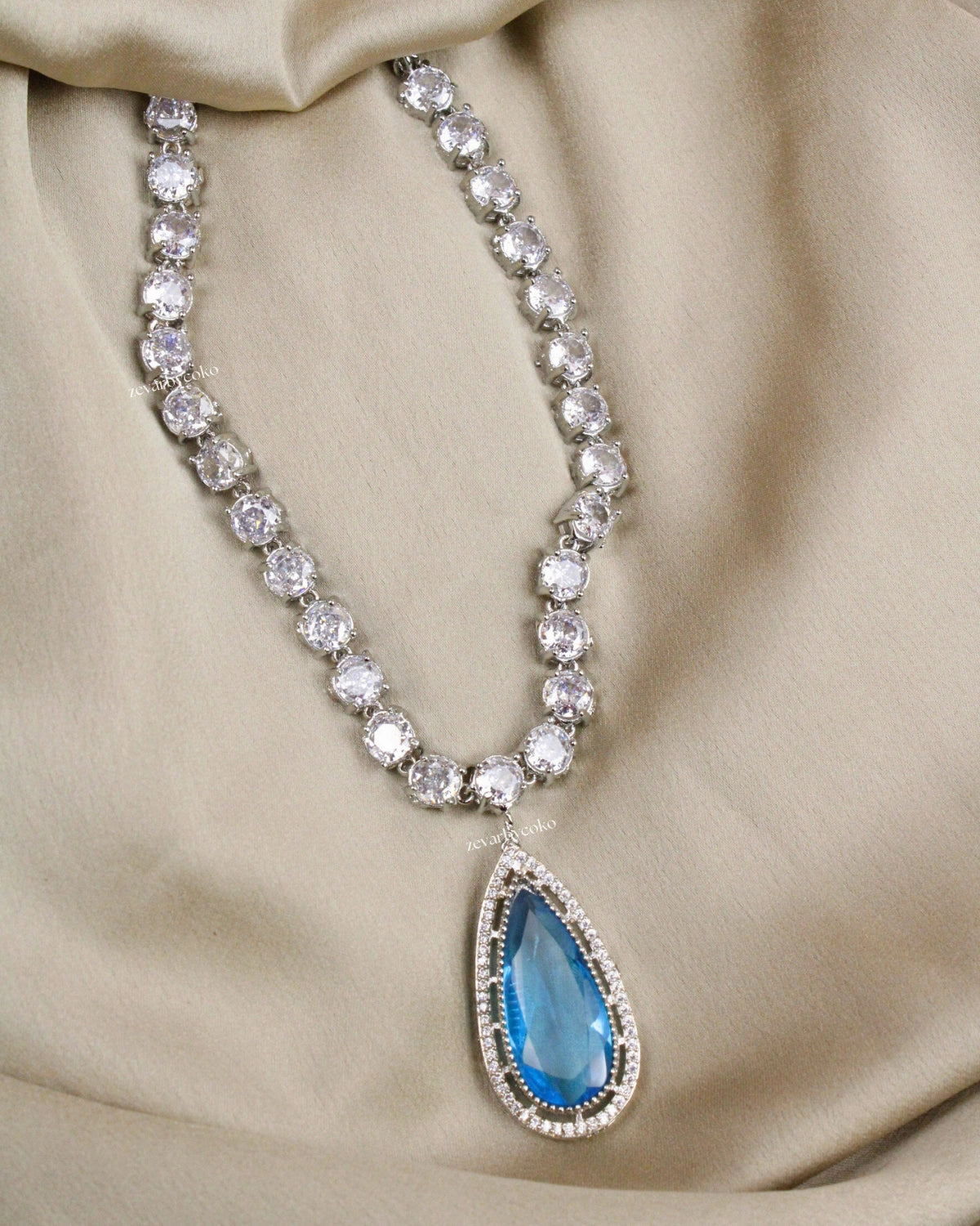 COKO's American Diamond Zircon Necklace set - Vamika