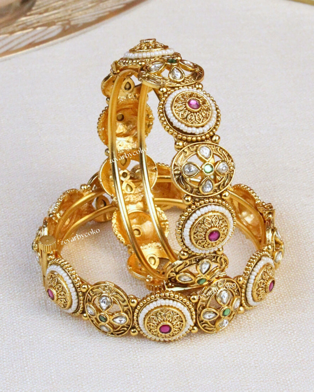 COKO's Heritage Openable Bangles Set of 2- Malvika