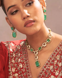 Coko's Doublet Polki Moissanite Necklace Set - Lakshita