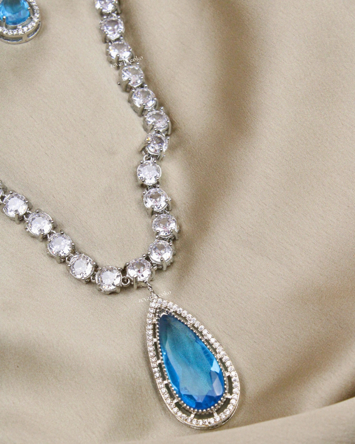 COKO's American Diamond Zircon Necklace set - Vamika
