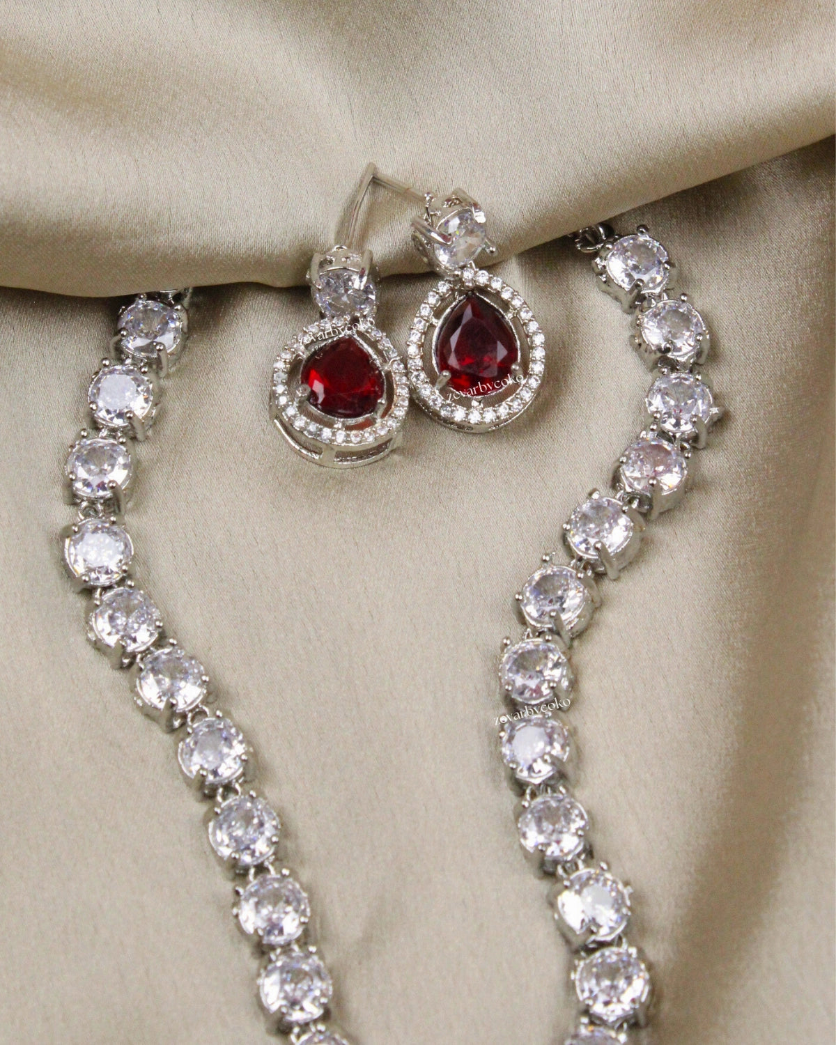 COKO's American Diamond Zircon Necklace set - Vamika