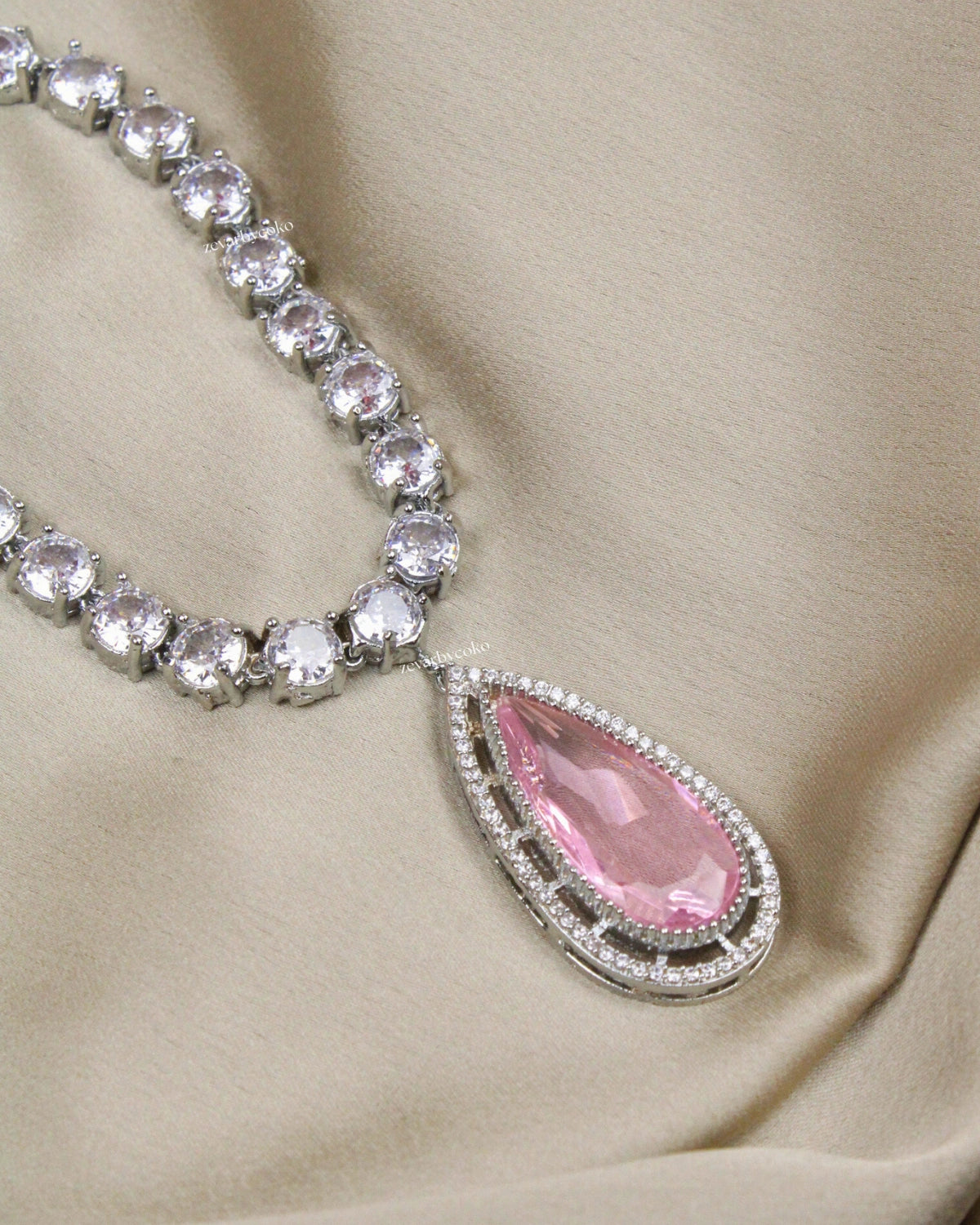 COKO's American Diamond Zircon Necklace set - Vamika