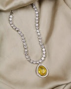 COKO's Eardrop American Diamond Necklace set - Vaishali