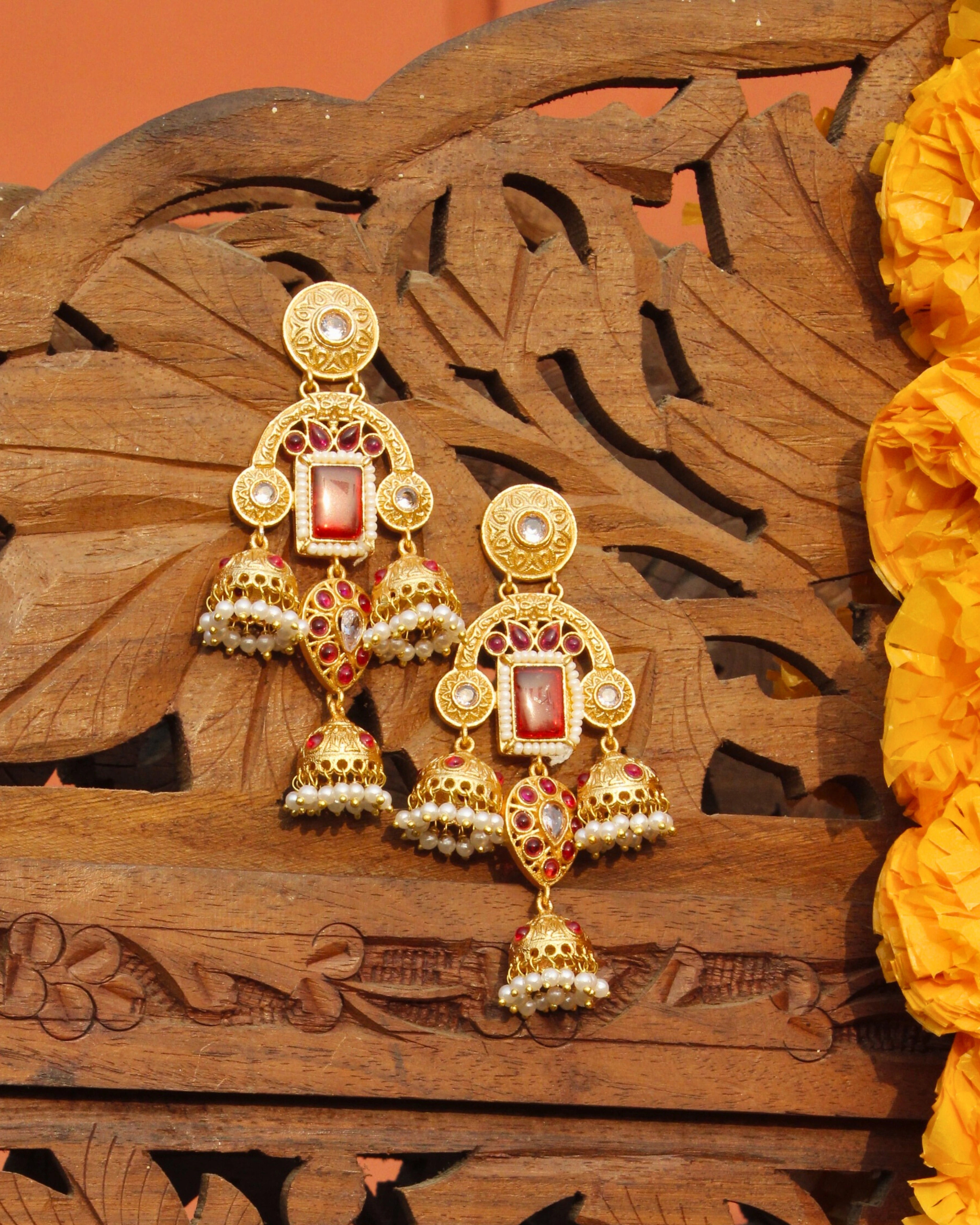 Abha Kashmiri Jhumka Earrings