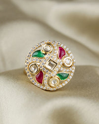 COKO's Kundan Polki Adjustable Ring-Rubina