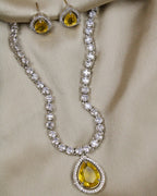 COKO's Eardrop American Diamond Necklace set - Vaishali