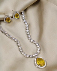 COKO's Eardrop American Diamond Necklace set - Vaishali