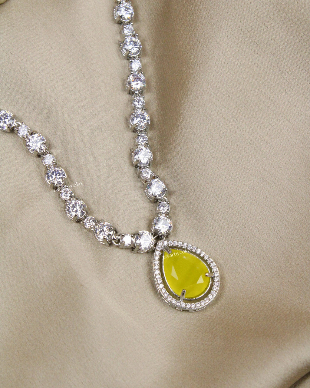 COKO's American Diamond Zircon Necklace set - Vagisha