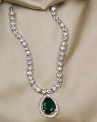 COKO's Eardrop American Diamond Necklace set - Vaishali