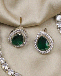 COKO's Eardrop American Diamond Necklace set - Vaishali