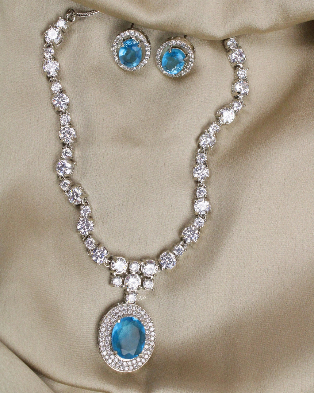 COKO's American Diamond Zircon Necklace set - Virusha