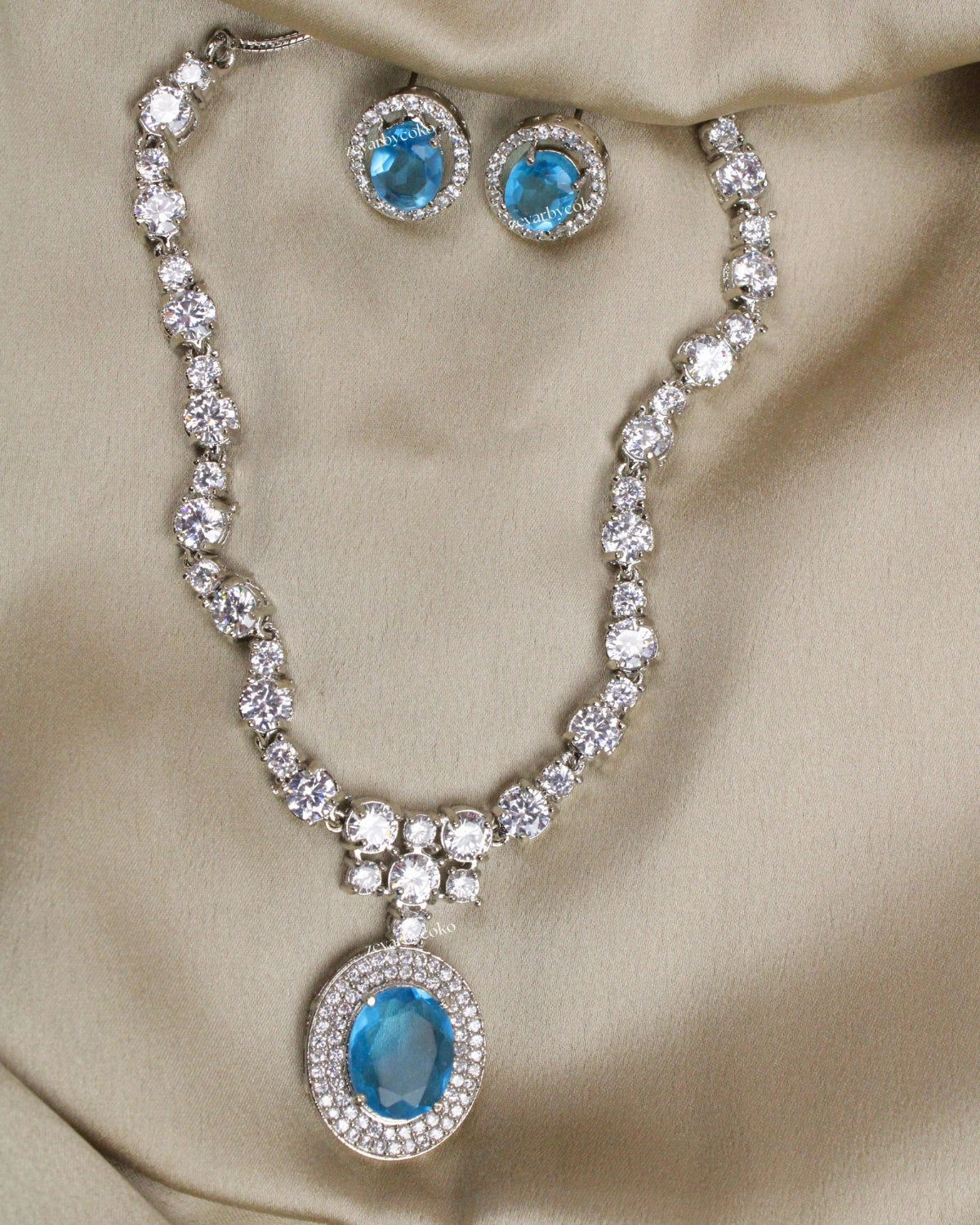 COKO's American Diamond Zircon Necklace set - Virusha