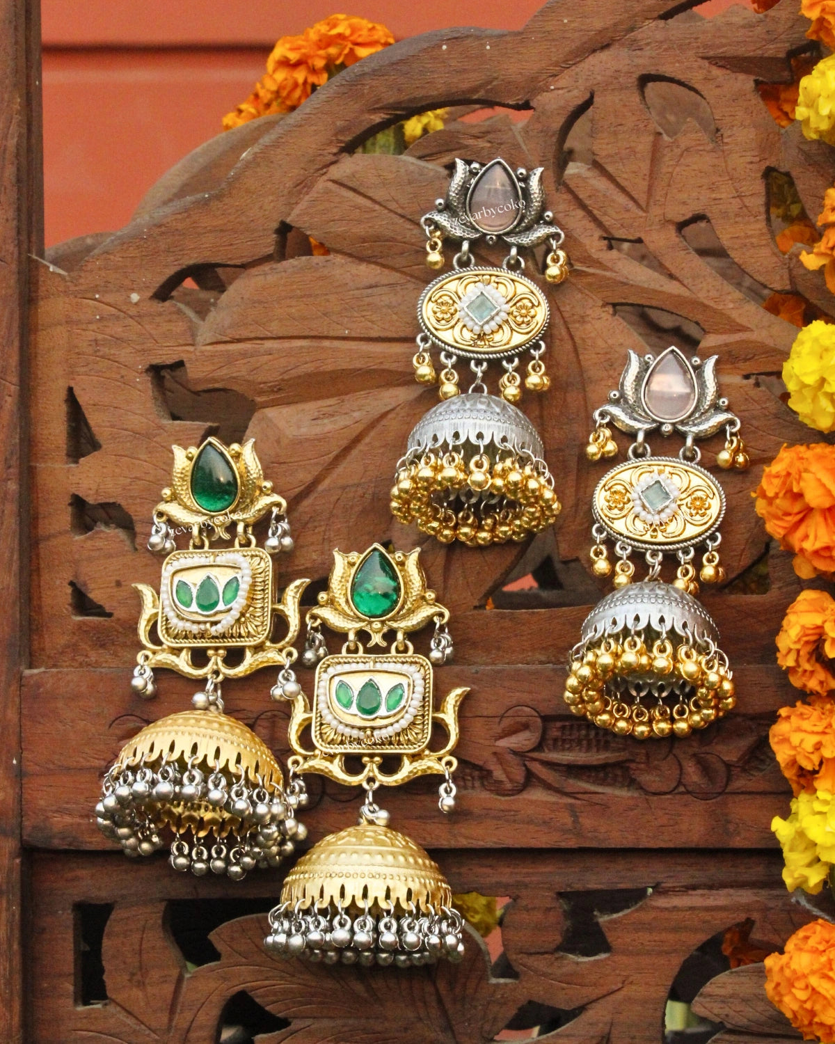 Sharaddha Dual Tone Kashmiri Earrings