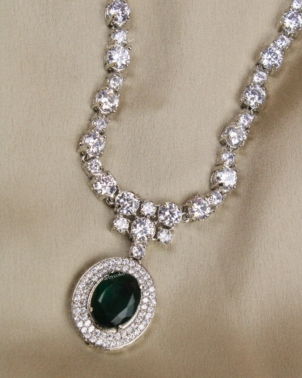 COKO's American Diamond Zircon Necklace set - Virusha