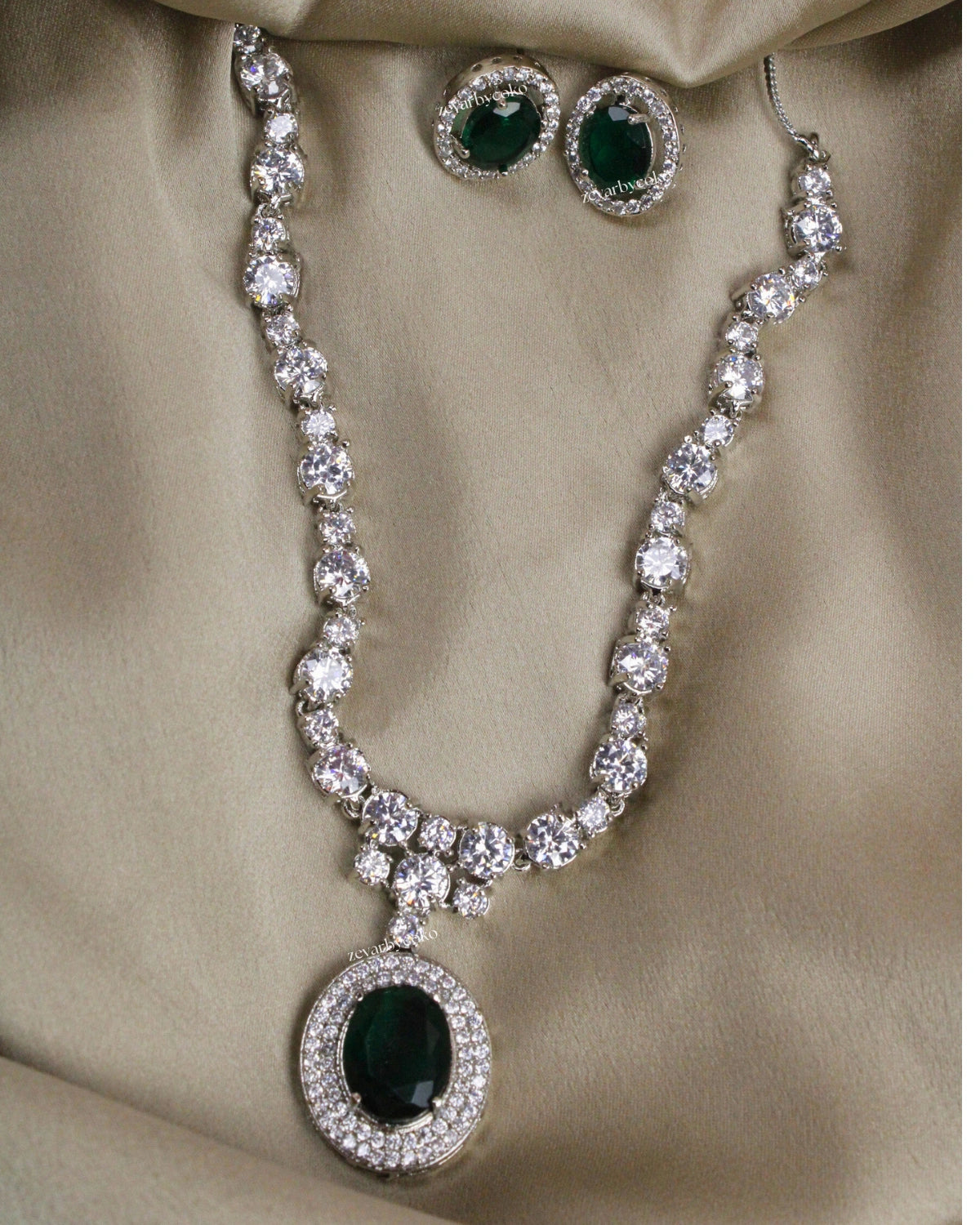 COKO's American Diamond Zircon Necklace set - Virusha