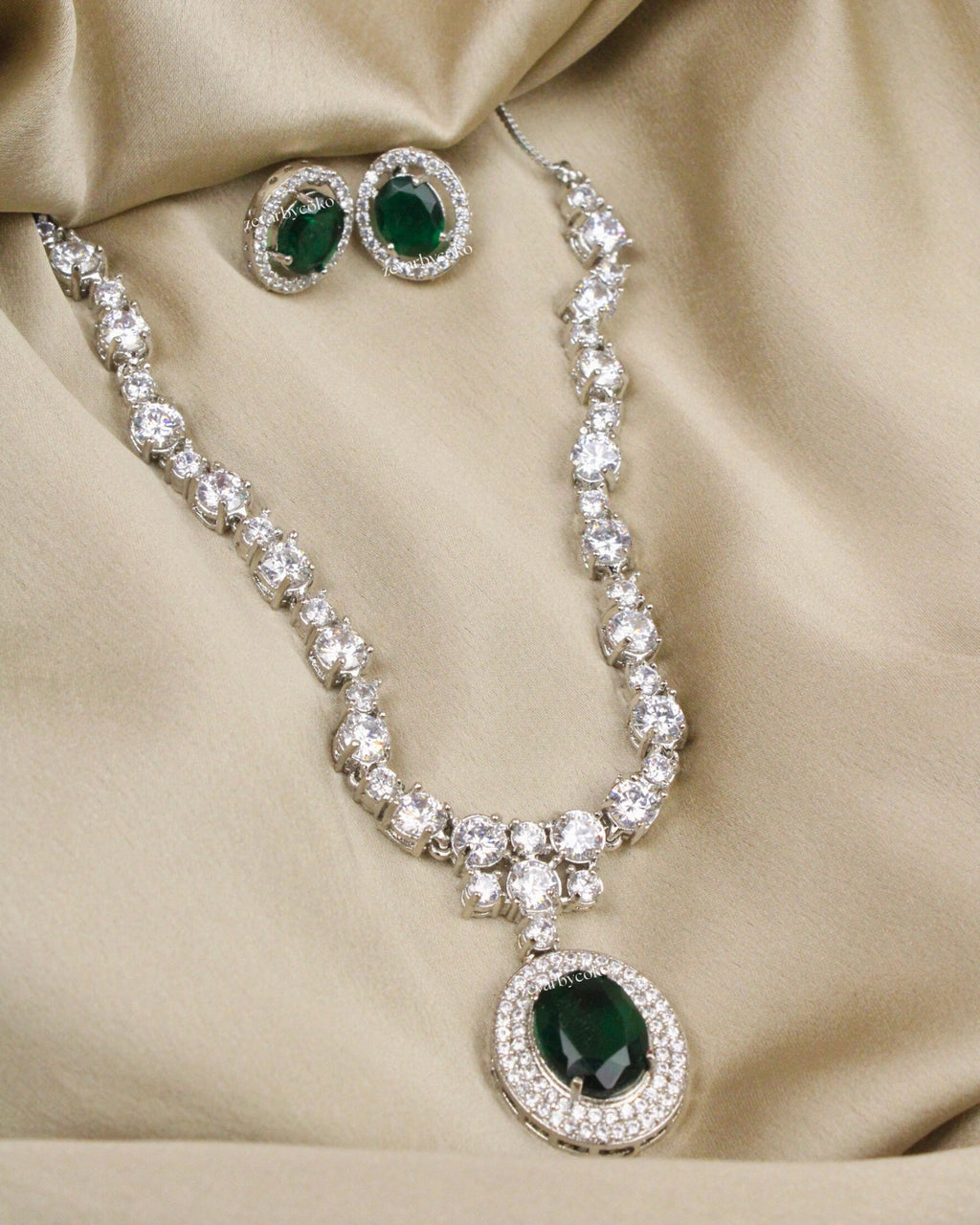 COKO's American Diamond Zircon Necklace set - Virusha