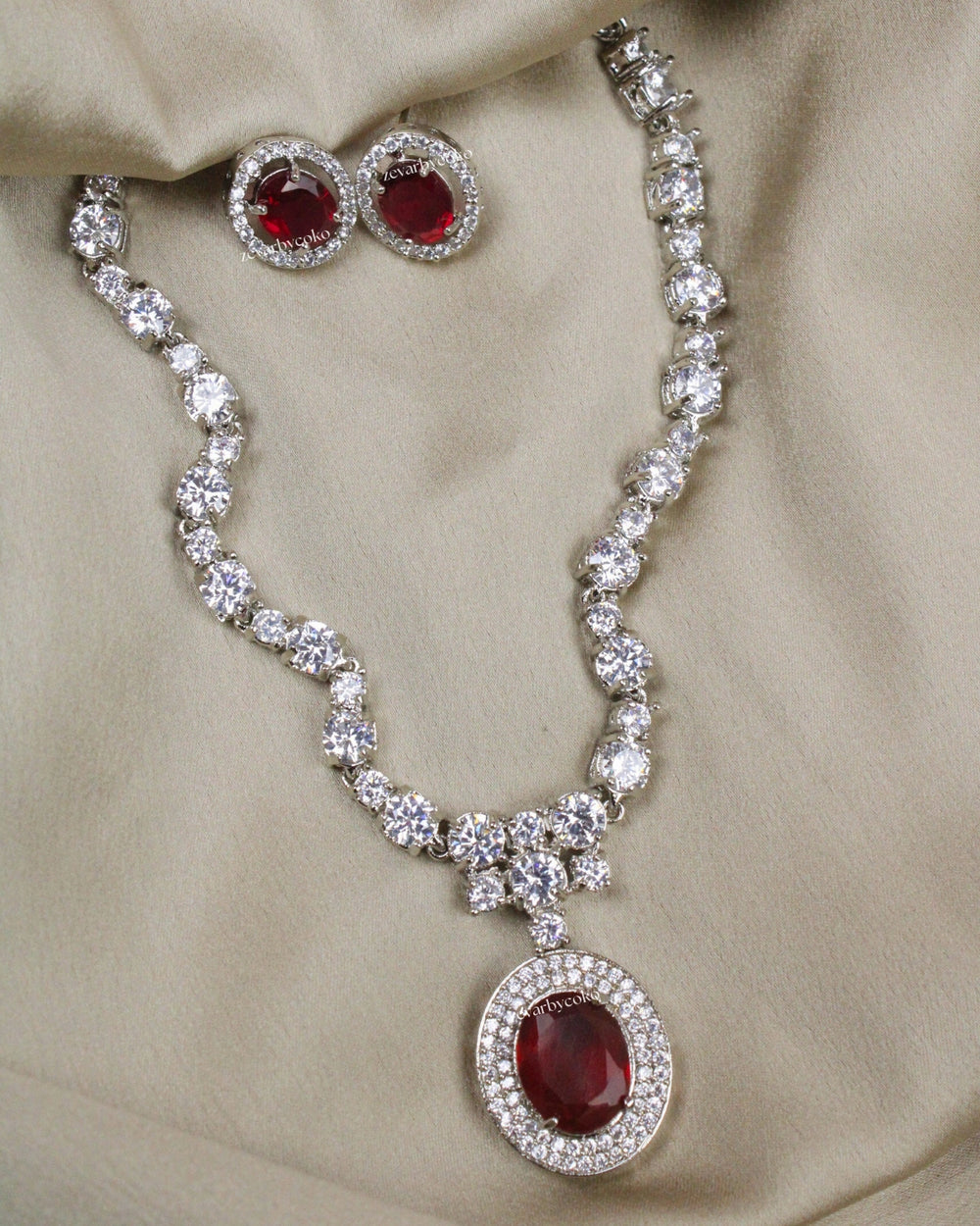 COKO's American Diamond Zircon Necklace set - Virusha