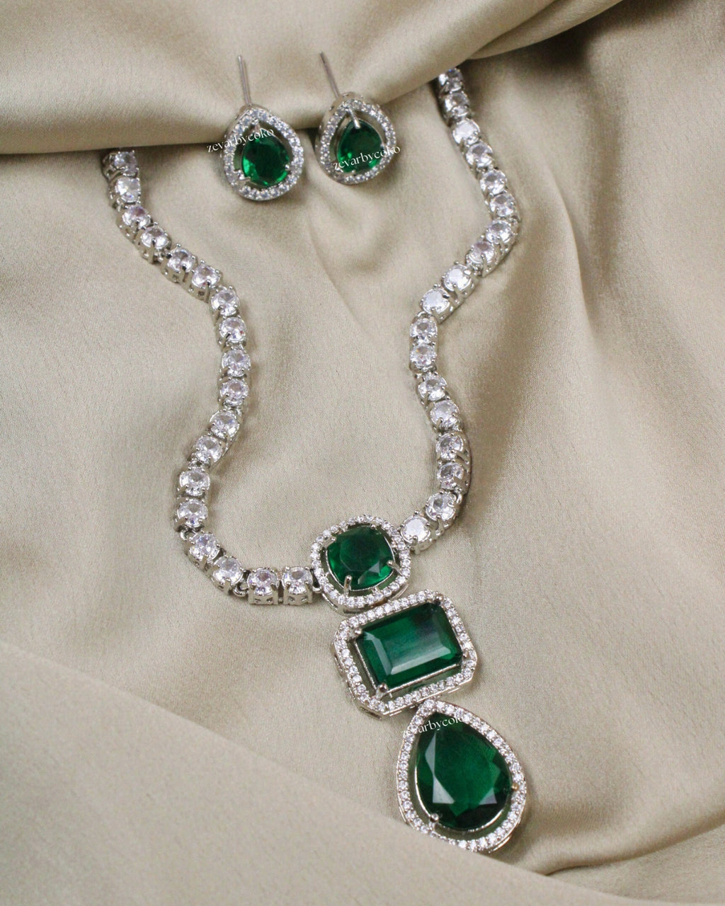 COKO's American Diamond Necklace set - Vaanya