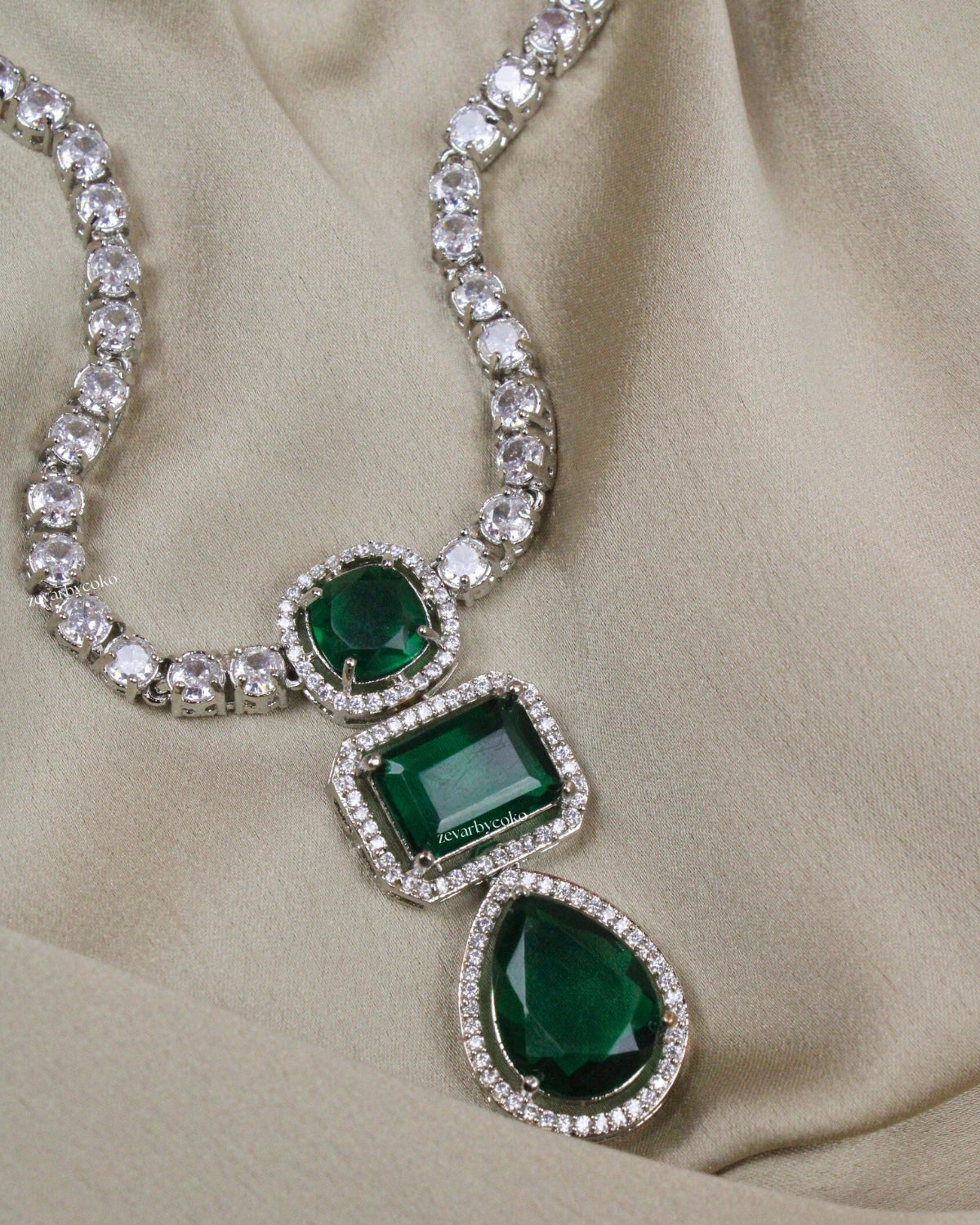 COKO's American Diamond Necklace set - Vaanya