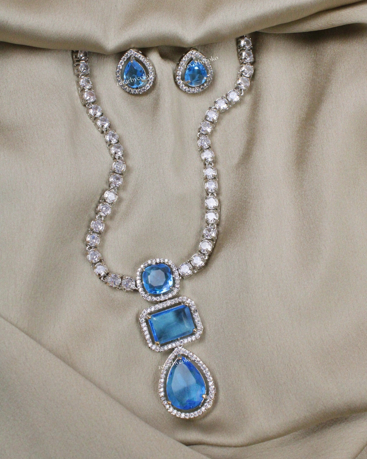 COKO's American Diamond Necklace set - Vaanya