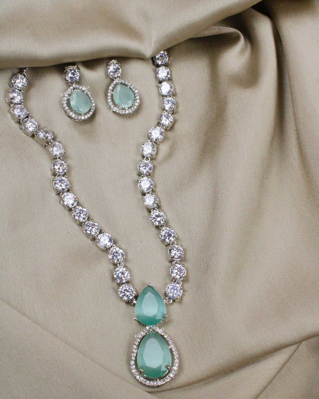 COKO's American Diamond Zircon Necklace set - Vidushi
